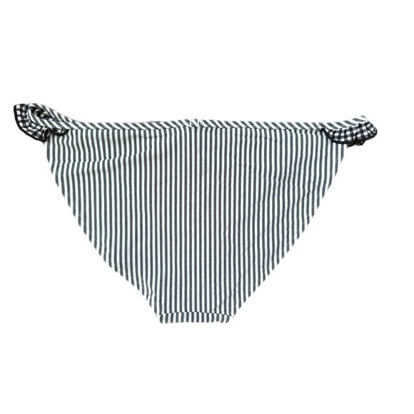 American Eagle Aerie Black Striped Gingham Ruffled Bikini Bottoms Size M Women’s - Picture 4 of 7